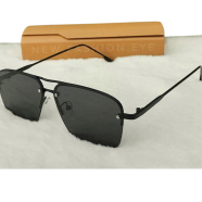 Fashionable Men's Vintage Style Big Square Rimless Sunglasses image