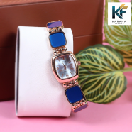 Fashionable New Stylish Stainless Steel and Diamond Cut Stone Chain Analogue Dial Premium Watch for Ladies image