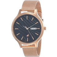 Fastrack Ruffles Black Dial Metal Mesh Strap Watch For Woman image
