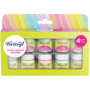 Fevicryl Acrylic Colours Pastel Kit Dash 10 Colours X 15 Ml Dash Diy Paint, Rich Pigment image