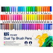 Fineliner Art Markers Watercolor Dual Brush Tip 72 Color