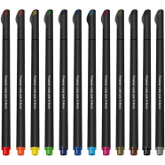 Fineliner Color Pen Set 12 Porous Fine Point Pen Markers 0.4mm Drawing Writing (12 Colors) image