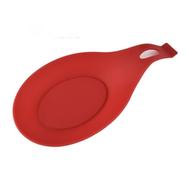 Flexible Almond-Shaped Multi-color Silicone Spoon Rest Holder - C002796RD image