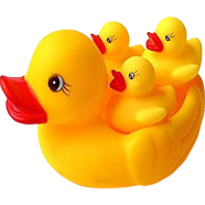 Mini Floating Duck Bath Toys with Squeezing Sound - 4 Pcs image