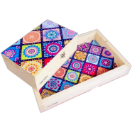 Floral Tray Plus Tea Box, Combo Set. image