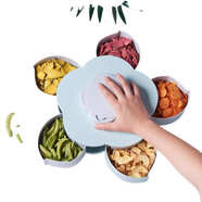 Flower Candy Box Serving Rotating Tray Dry Fruit, Candy, Chocolate, Snacks Storage Box with Mobile Phone Stand for Home Kitchen