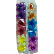 Flower Claw Clip for Women,Preppy Flower Hair Clip,Hawaiian Plumeria Hair Clip,Hawaii Hair Accessories for Thick Hair and Thin Hair,Gifts for Women Teen Girls(12pcs) image