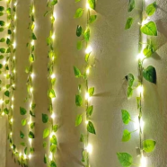 Flower Green Leaf String Lights Artificial Vine Fairy Lights image
