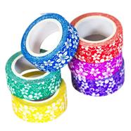Flower Print designer Paper Tapes - 6Pcs image