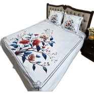 Flower Printed Cotton Bedsheet 1pcs image