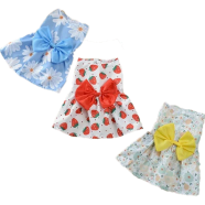 Flower Printed Pet Cats Dogs Dress Summer image
