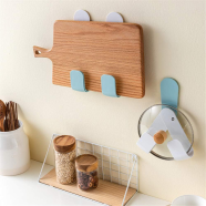 Foldable Wall-Mounted Pot Lid Holder - Self-Adhesive Rack for Cutting Boards and Kitchen Utensils image