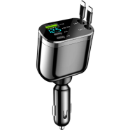 Folding Car Charger PD Retractable Cable 5-in-1 Fast Charge Digital Display image