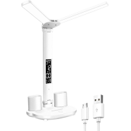 Folding Double Headed Table Lamp With Pen Holder image