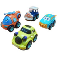 Food Grade Mini Plastic Pull and Back Car Set For Kids Gift 4 Pcs(car_4pcs_br) - Multicolour icon