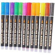 Foska Art Drawing Outline Fineliner Color Marker Pens - 12 Colour - LP1012