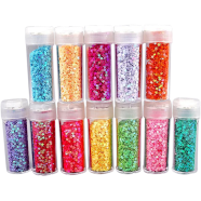 Foska Cosmetic Puff Glitter Powder 12 Colors - 7gm