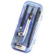 Foska Two Layers Zinc Alloy Math Compasses with Ruler - YM2068