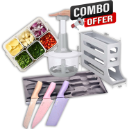 Fridge Box,Egg Roller,Manual Food Processor And Colorful Knife Set (COMBO) image