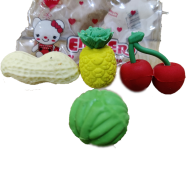 Fruit Design Eraser (Any Design) 4 pcs - 1 pack image