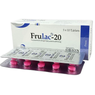 Frulac 20 mg plus 50 mg Tablet 10's Strip image