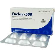 Fuclav 500 mg, 125 mg Tablet 7's Strip image
