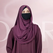 Glam Touch Full Coverage Plain Hijab - Cherry Fabric| Wine image