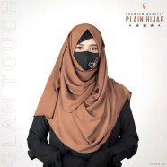 Glam Touch Full Coverage Plain Hijab - Cherry Fabric image