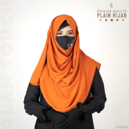 Glam Touch Full Coverage Plain Hijab - Cherry Fabric image