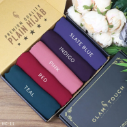 Full Coverage Plain Hijab Combo Set - Diamond Georgette | Multicolor image