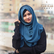 Glam Touch Full Coverage Plain Hijab - Diamond Georgette image