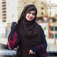 Full Coverage Plain Hijab - Diamond Georgette | Chocolate Coffee image