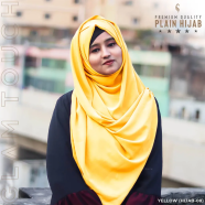 Glam Touch Full Coverage Plain Hijab - Diamond Georgette | Yellow image