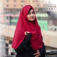Glam Touch Full Coverage Plain Hijab - Diamond Georgette image
