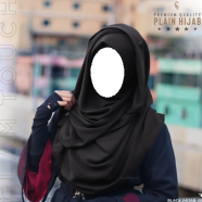 Full Coverage Plain Hijab - Diamond Georgette | Black image