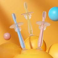 Full Silicone Soft-Bristled Baby Training Toothbrush and Teether - 1pc image