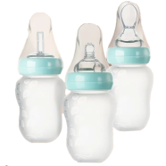 3in1 Package 180ml Full Silicone Spoon feeder / Mom pot / Milk feeder Khisuri/rice vanguard squeezed spoons image
