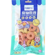 Funny U Pet Snack For Dog and Cat Goat Milk Tablet Round Shape 100 gm image