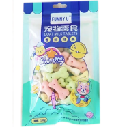 Funny U Pet Snack For Dog and Cat Goat Milk Tablet 100 gm Bone Shape image