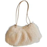 Fuzzy Flair Shoulder Bag - white image