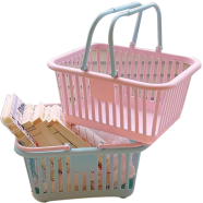 GGEBF Plastic Bath Basket Portable Shopping Storage Box Desktop Sundries Toy Fruit Stationery Bathroom Storage Baskets (Any Color) icon