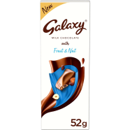 Galaxy Milk Chocolate With Fruit And Nut Premium Quality Rich And Creamy Texture 52gm image