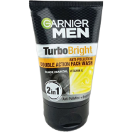 Garnier Men Turbo Bright Anti-Pollution Double Action Face Wash 100gm image