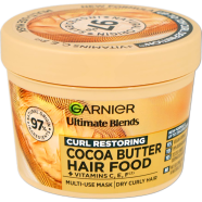 Garnier Ultimate Blends Curl Restoring Cocoa Butter Hair Food Plus Vitamin C,E,F Multi-Use Mask – 400ml image