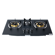 Gazi TG-203 Smiss Tampered Glass Brass Burner LPG Gas Stove