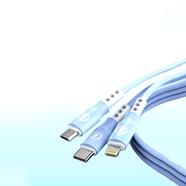 Geeoo Meke M3 3-in-1 Soft Skin 6A Charging Cable-Blue image