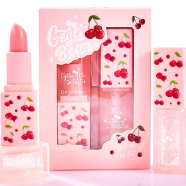 Gege Bear Nourishing Cherry Lip Set - Moisturizing Lip Oil and Balm for Glossy Lip image
