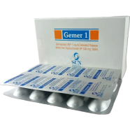 Gemer 1 mg 500 mg Bilayer Tablet 10's Strip image