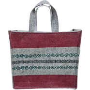 Geo Fabrics Shopping Bag | Small Bag with Chain- 14x10x7 Inch image