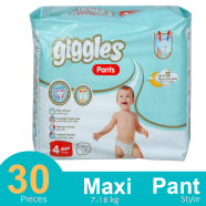 Giggles Baby Diaper Pants System Maxi (7-18kg)-Comfortable and Absorbent, 30 Pcs Pack image